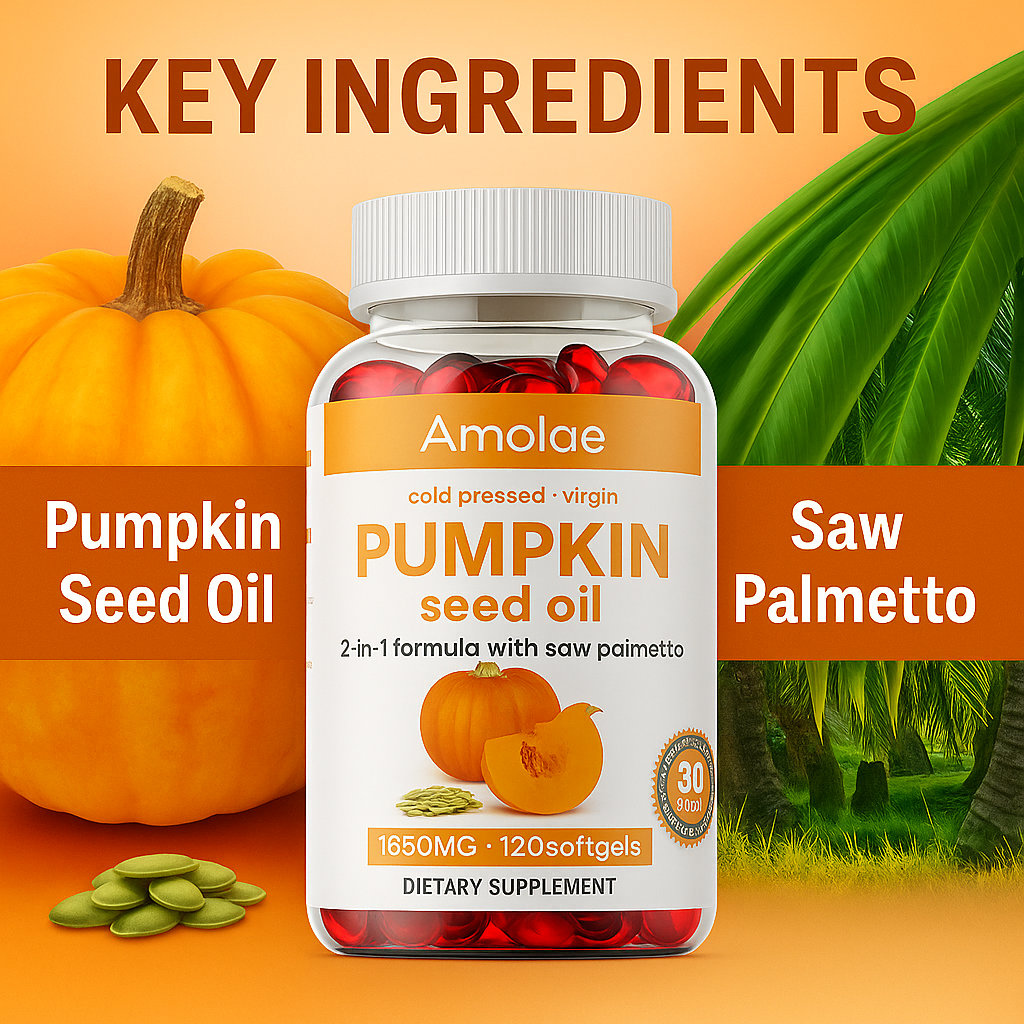 🧡 Pumpkin Seed Oil + Saw Palmetto