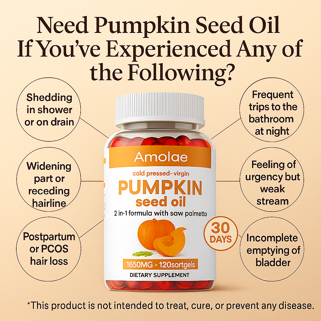 🧡 Pumpkin Seed Oil + Saw Palmetto